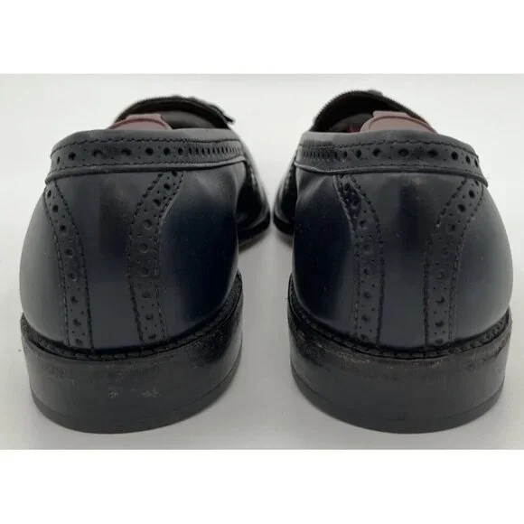 Allen Edmonds Harvard Loafers Brogue Tassel Dark Navy Blue Shoes Mens Size 7 C